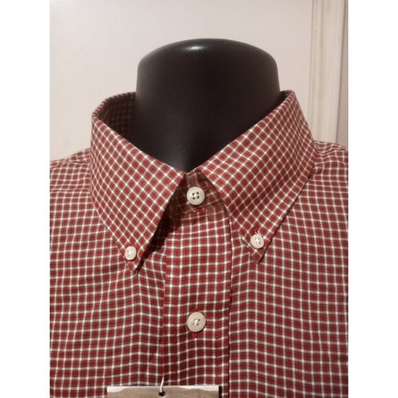 New Daniel Cremieux Collection Fine Italian Fabric Red Plaid Shirt Size Large L - Picture 6 of 13